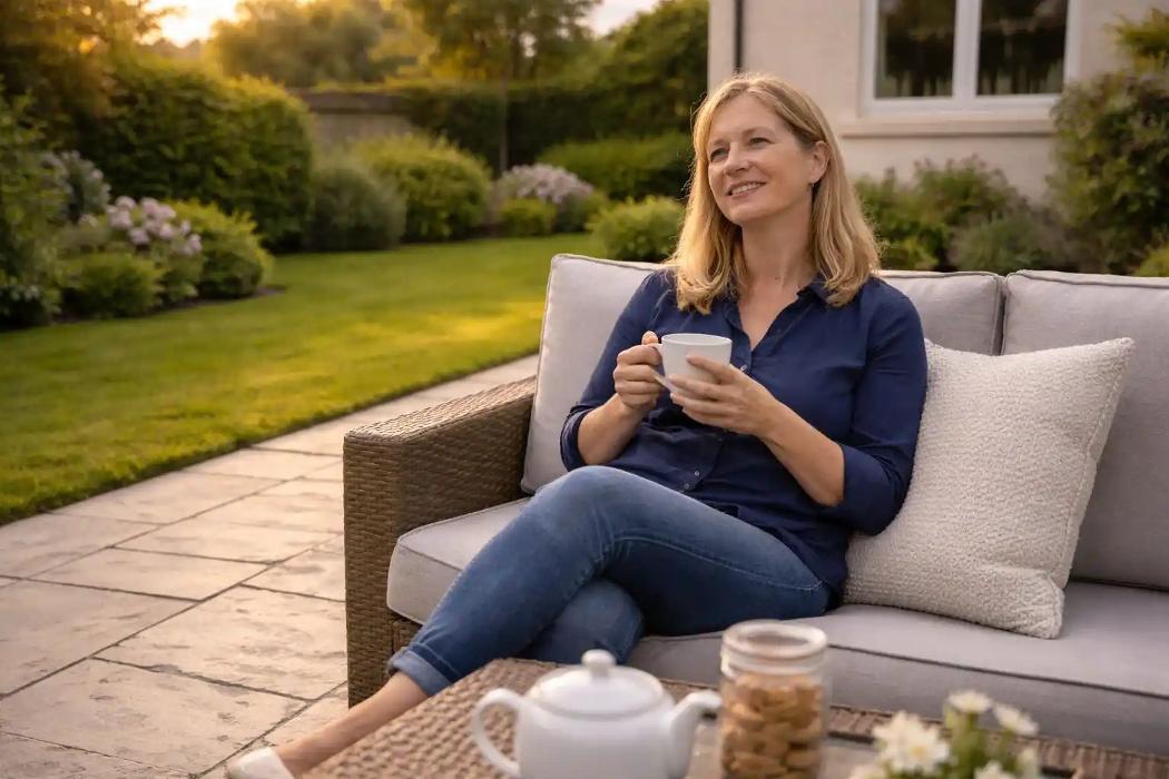 New patio installation designed to create practical, attractive outdoor living areas.