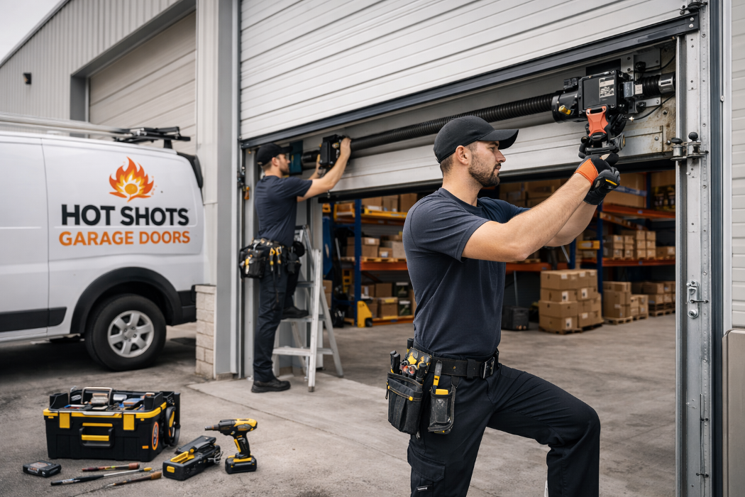Hot Shots Garage Doors Logo