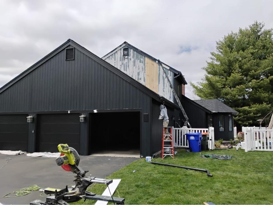 Exterior house painting project completed in Connecticut. Full exterior repaint improving curb appeal and protecting the siding with a durable professional finish.