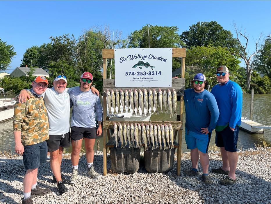 WOW!! What a rack of walleyes from Lake Erie Port Clinton, Ohio!! These happy anglers took home a limit!!
