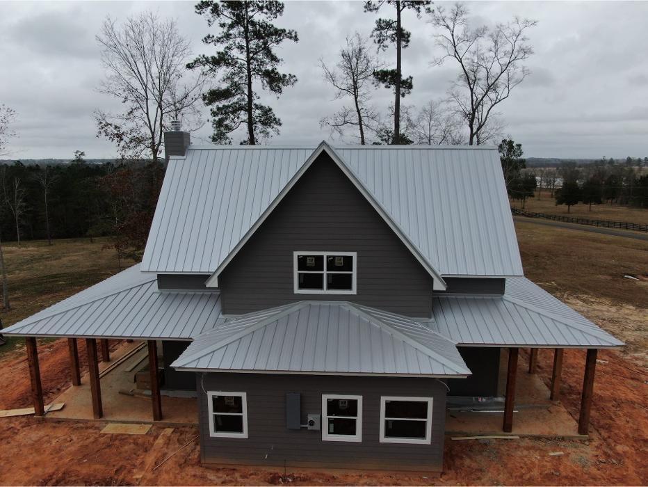 New home with a new metal roof in Lufkin Texas