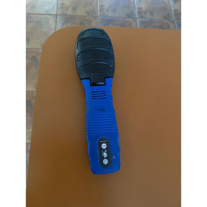 Close-up of a handheld indoor environmental testing device used during mold, moisture, and air quality inspections.