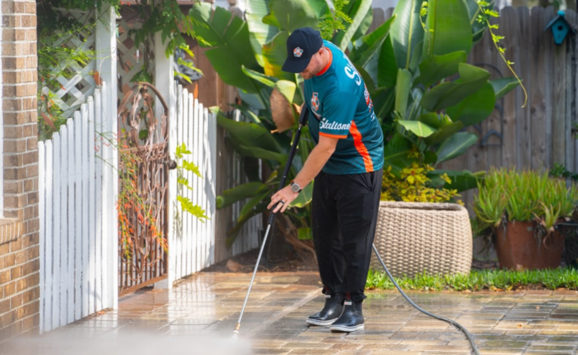 teve Stallone, owner of Stallone’s Pro Wash, providing expert pressure washing services in Fruit Cove.