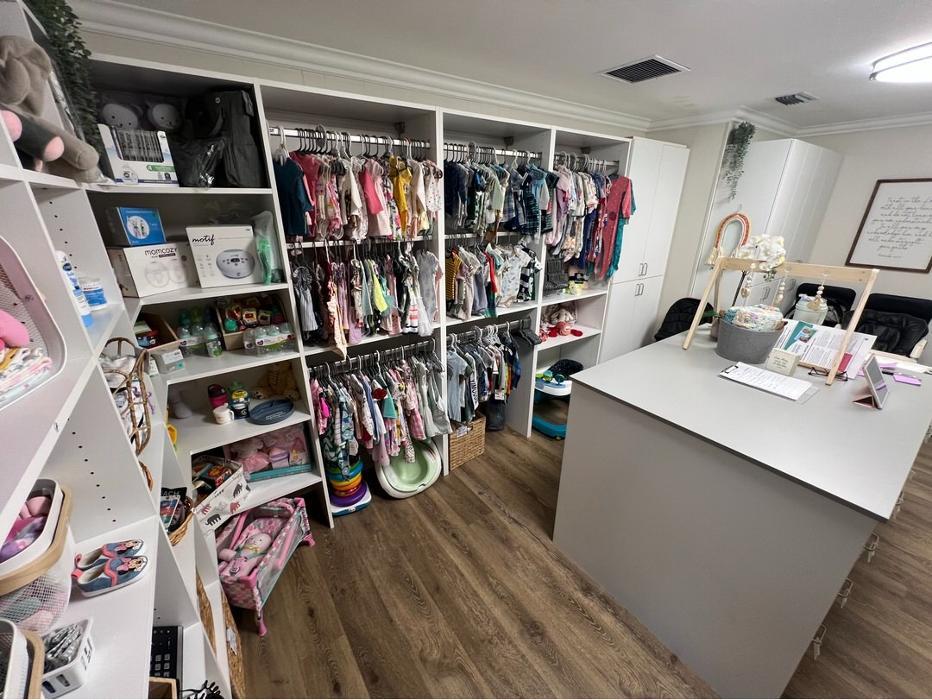 Our boutique provides baby supplies&mdash;clothes, diapers, and essentials&mdash;so you can feel supported and prepared for your baby.