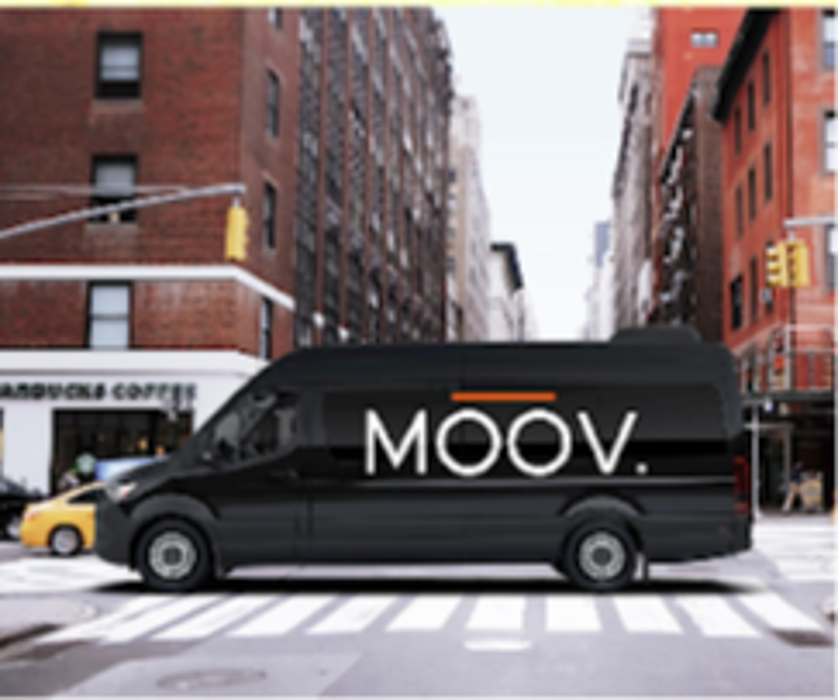 MOOV. mobile care vehicle on-site in Manhattan, delivering musculoskeletal and performance care directly to clients.