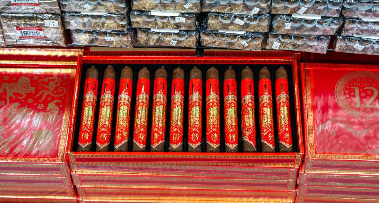 Wholesale tobacco and smoke shop products are displayed for retailers and convenience stores in Boston, MA.