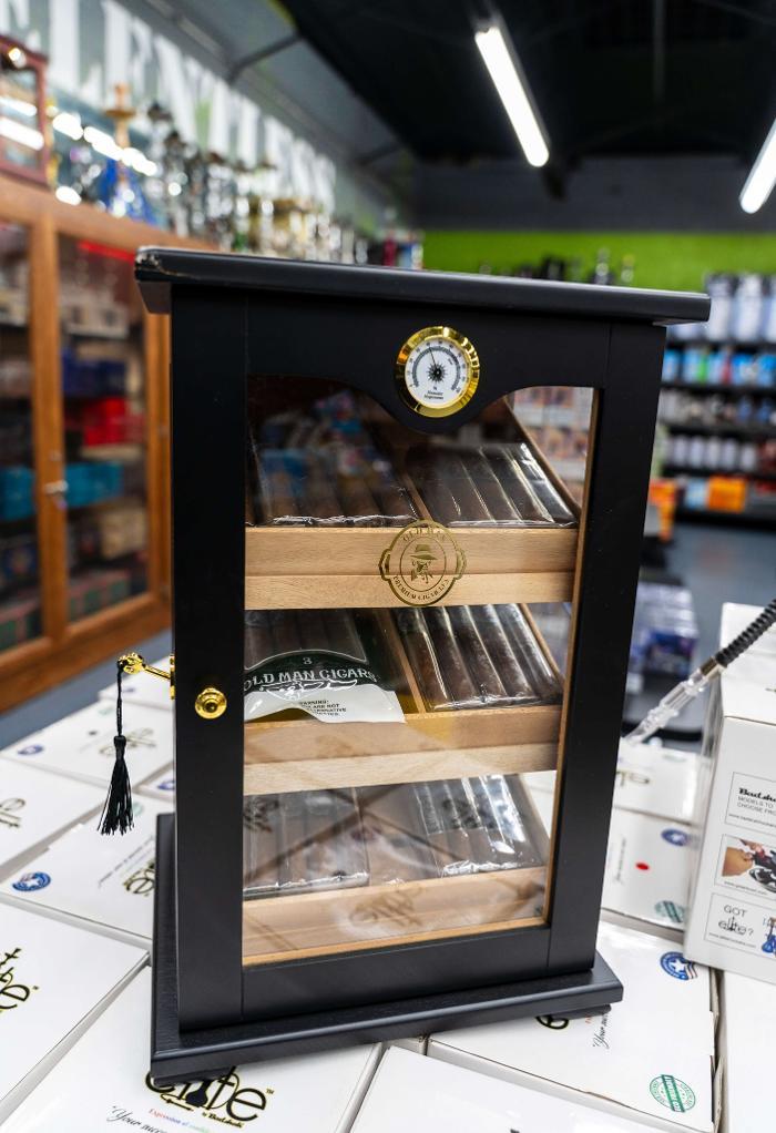 Premium cigar humidor with wholesale cigars available for smoke shops and retailers in Boston, MA.