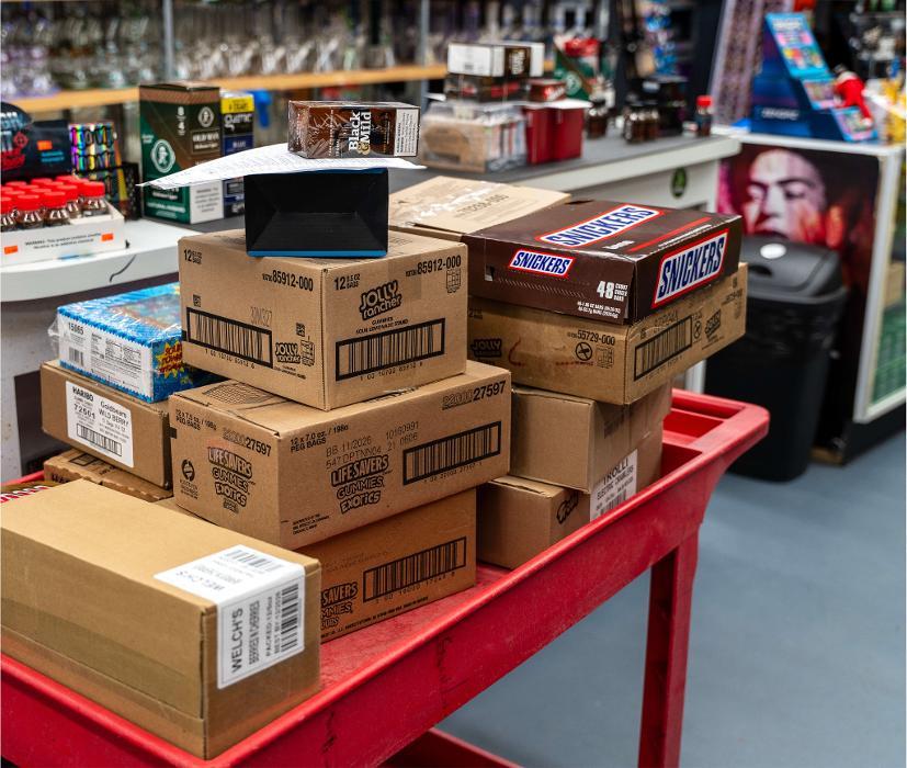 Order preparation and bulk packaging for wholesale tobacco, cigars, and smoke shop products for local Boston retailers.
