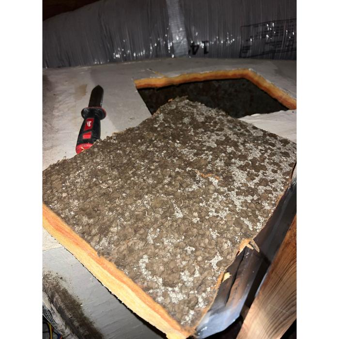 Collected dust, dirt, and buildup removed from the HVAC system during a professional air duct cleaning service.
