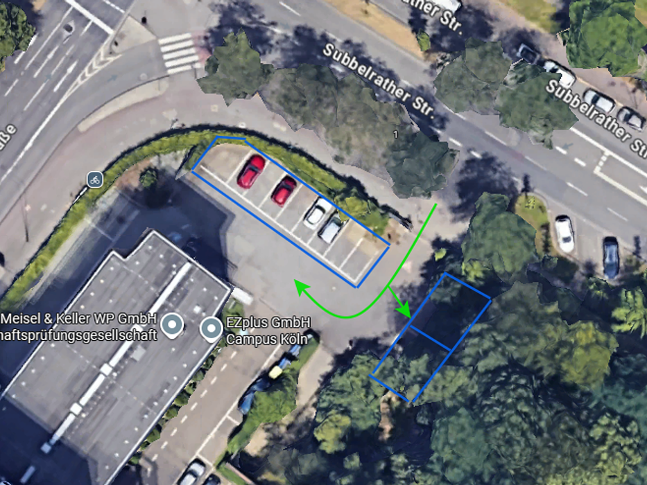 ampido Parkplatz, Subbelrather Straße in Köln