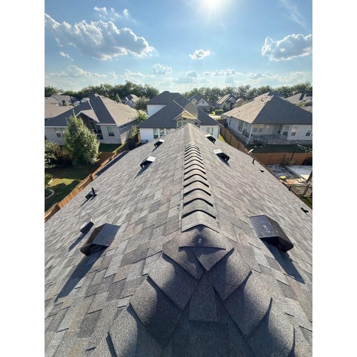 Quality check! Always chalk the lines for hip and ridge cap so its perfectly straight