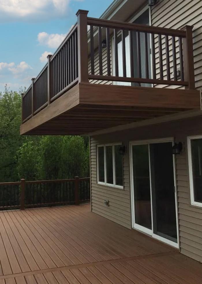 Custom deck construction by MAS Roofing Siding & Decking Inc in Northwest Illinois. Premium hardwood and pressure-treated lumber decks built to last. The only local contractor offering roofing, siding and decking under one roof.