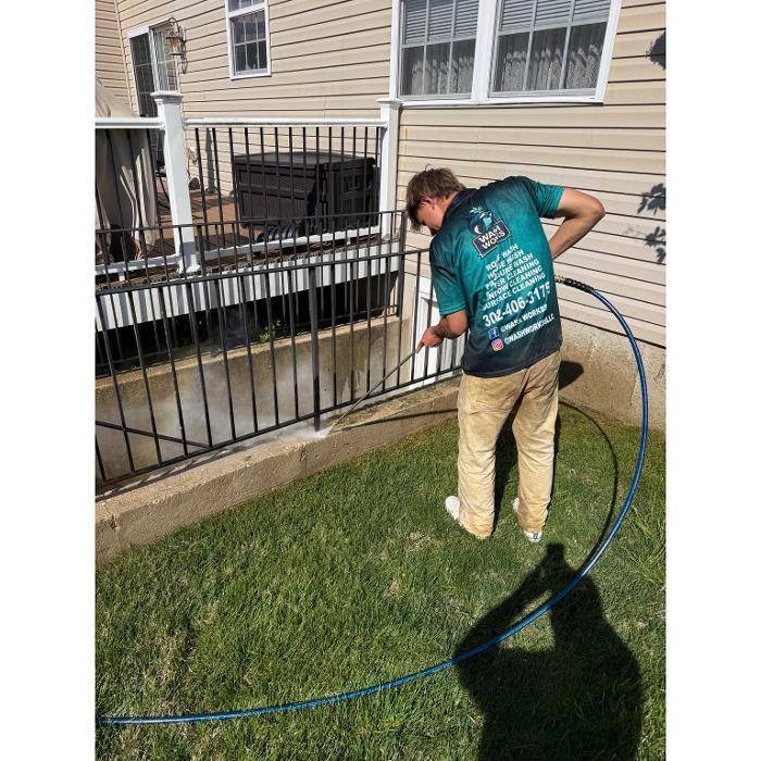 Concrete being cleaned by Wash Works in Magnolia Delaware