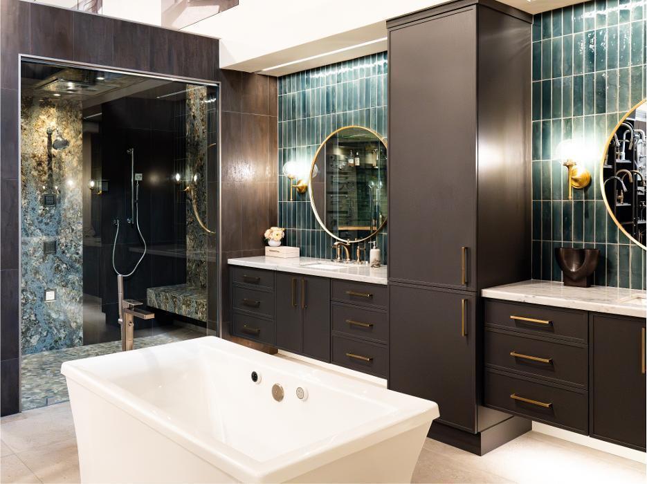 One of the luxurious bathroom displays at the Premier Design-Build-Remodel Mesa Showroom.