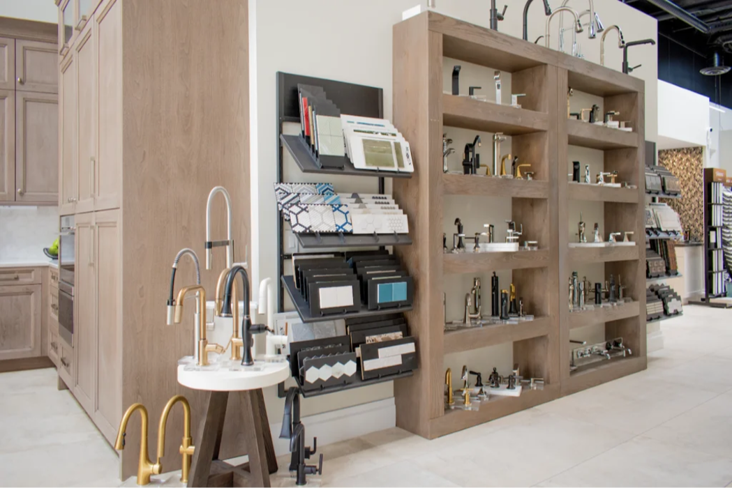 A selection of sink fixtures for your kitchen, at the Premier Design-Build-Remodel Scottsdale Showroom.