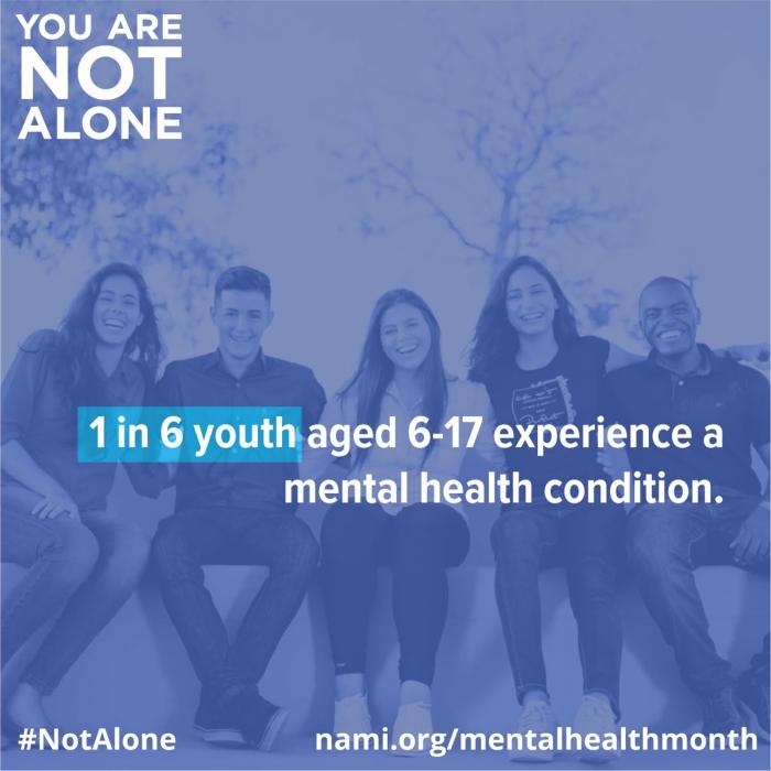 Not Alone youth mental health awareness graphic for Elev8 Recovery Center New York rehab in NYC