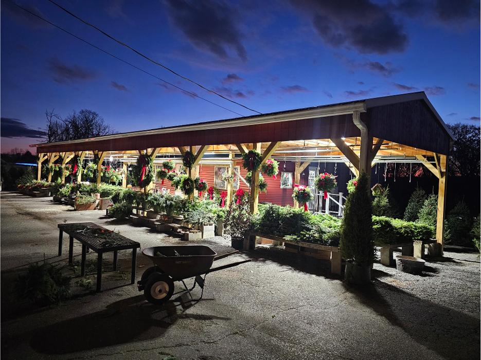 Commercial exterior lighting under covered structure