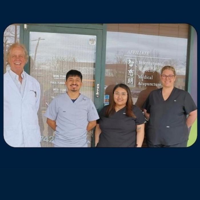 Group photo of the staff at Forest Park Chiropractic & Acupuncture in Cincinnati, Ohio, highlighting the team&rsquo;s commitment to chiropractic care, acupuncture, physiotherapy, rehabilitation, and patient wellness.