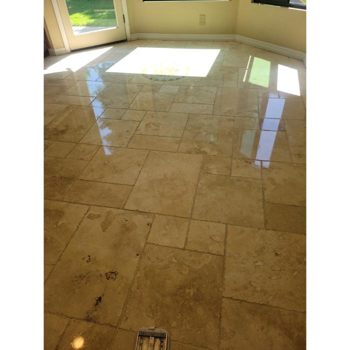 Polished tile floor after JP Carpet Cleaning Expert Floor Care service in Granada Hills, CA