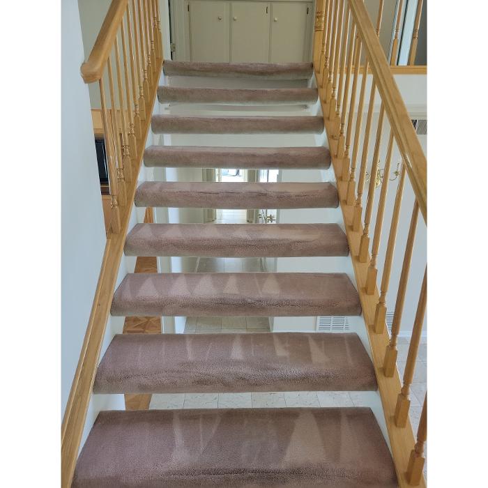 Carpeted stairs after JP Carpet Cleaning Expert Floor Care service in Granada Hills, CA
