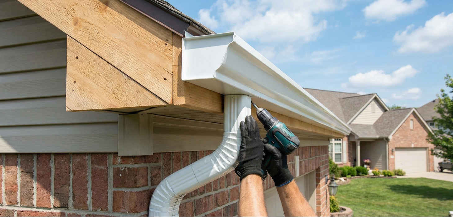 Gutter installation and repair to protect your foundation and landscape from water damage.