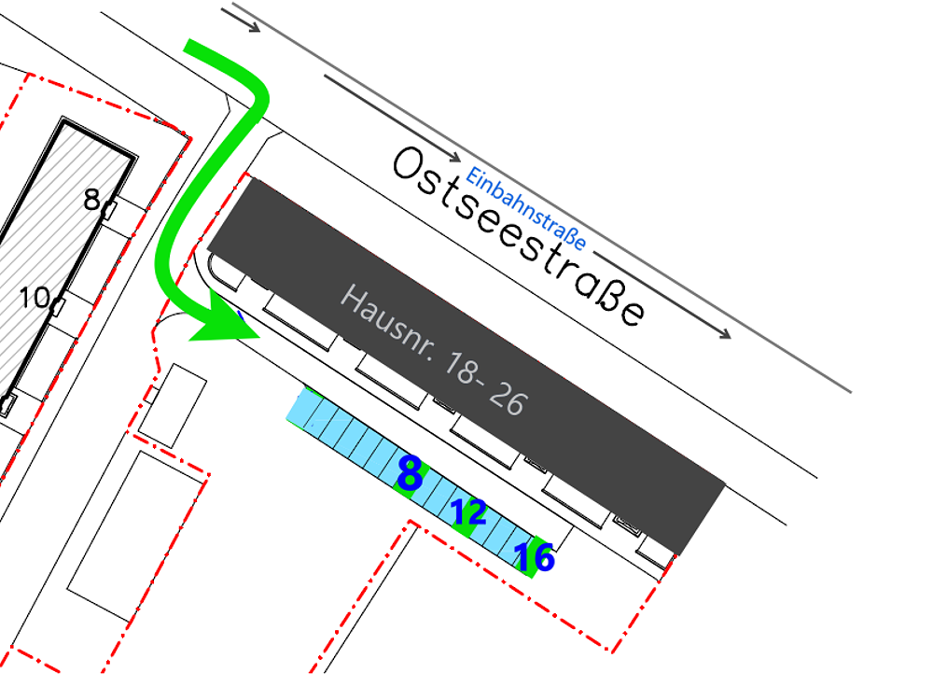 ampido Parkplatz, Ostseestraße in Berlin