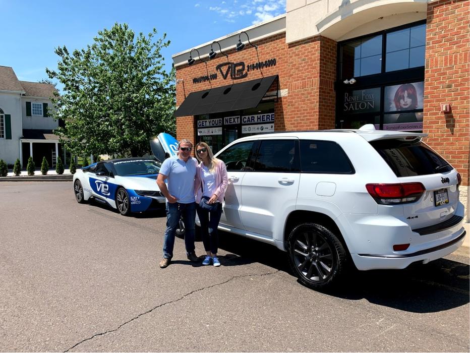 Customers picking up a leased SUV at VIP Auto PA in Feasterville-Trevose, Pennsylvania.