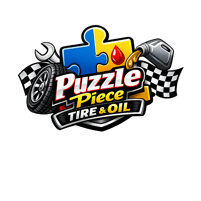 Puzzle Piece Tire and Oil