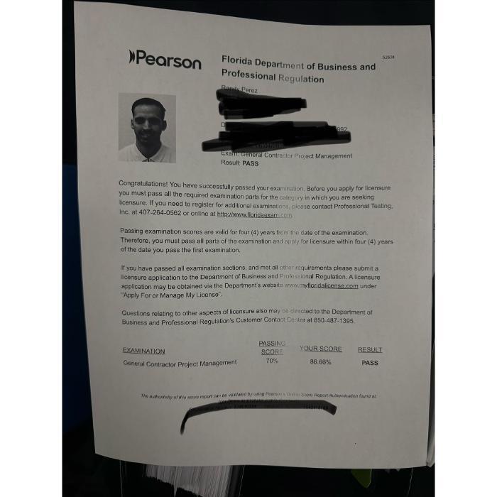Congrats to Randy For Passing his Project Management Exam