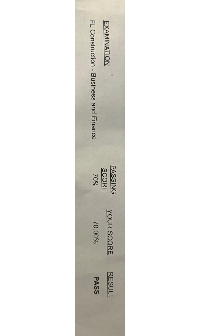 Congratulations To Guadalupe for passing her Business And Finance Exam
