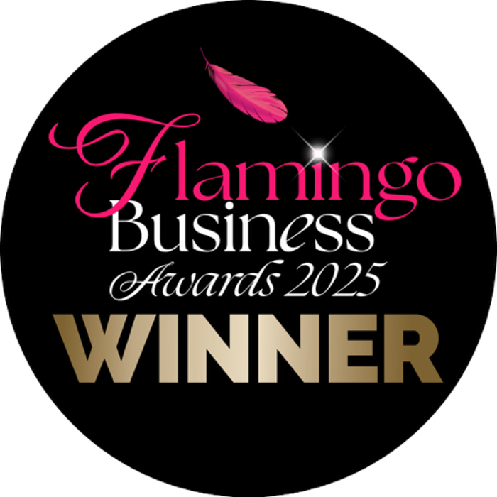 Flamingo Business Awards 2025 Winner logo badge