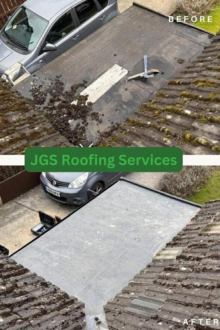 Flat roof repair work