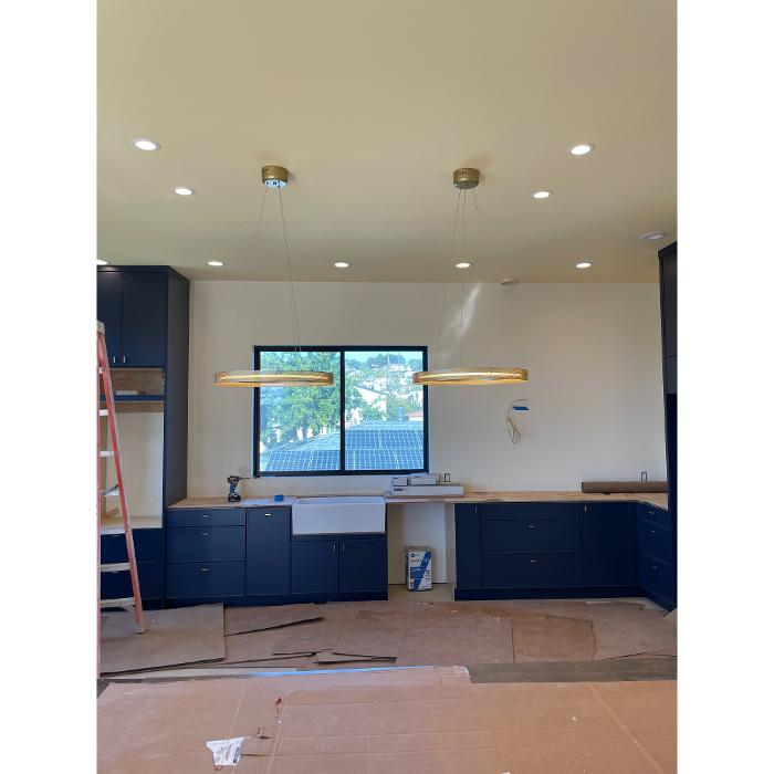 Kitchen pendant lighting installation, San Diego.