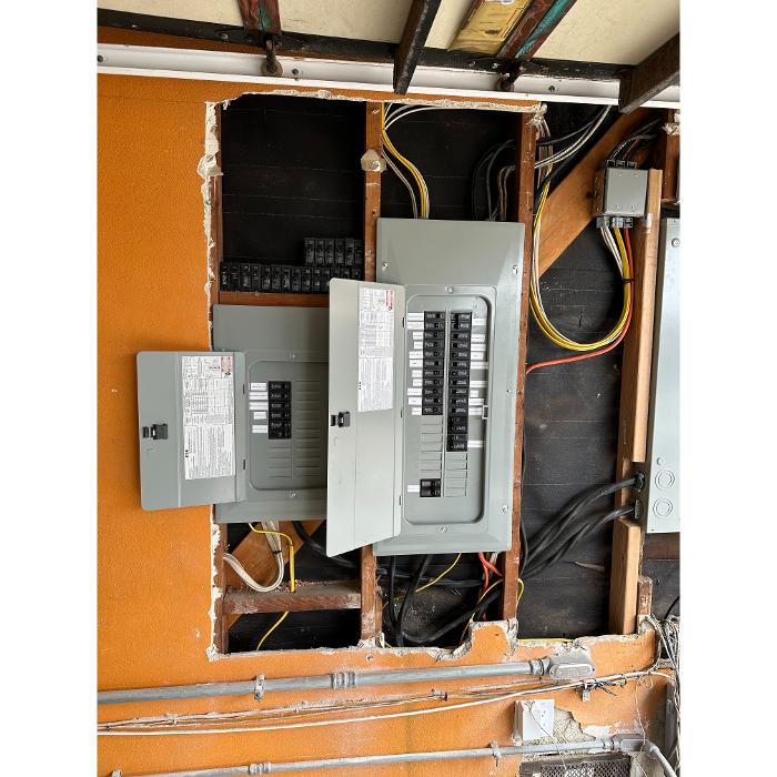 Electrical panel upgrade during a San Diego remodel.