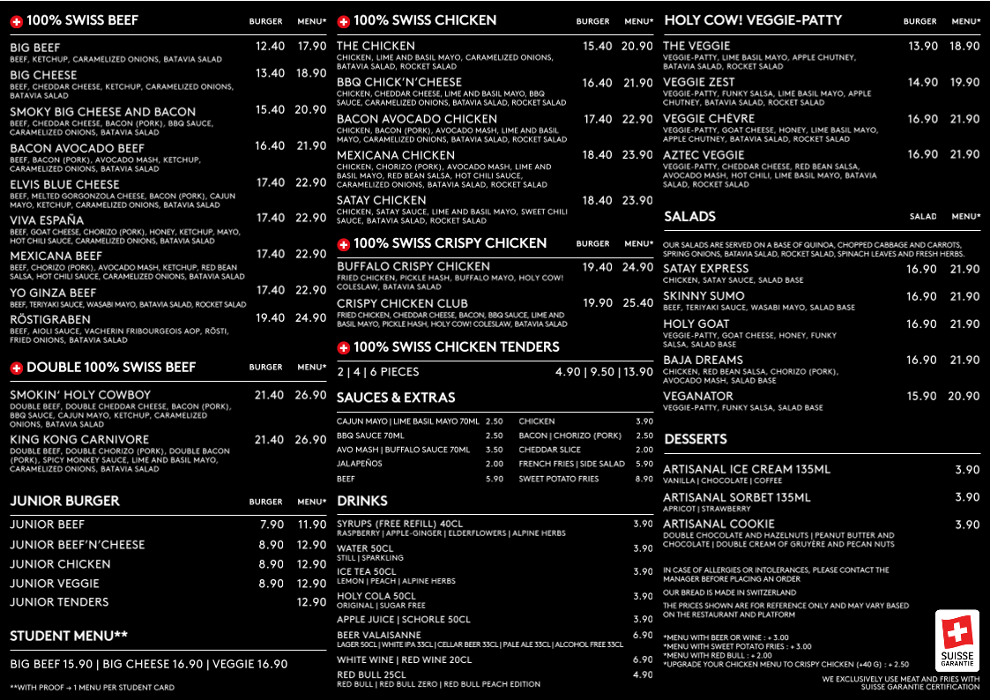 Holy Cow! Gourmet Burger Co. ZÜRICH FLUGHAFEN, Flughafenstrasse in Kloten