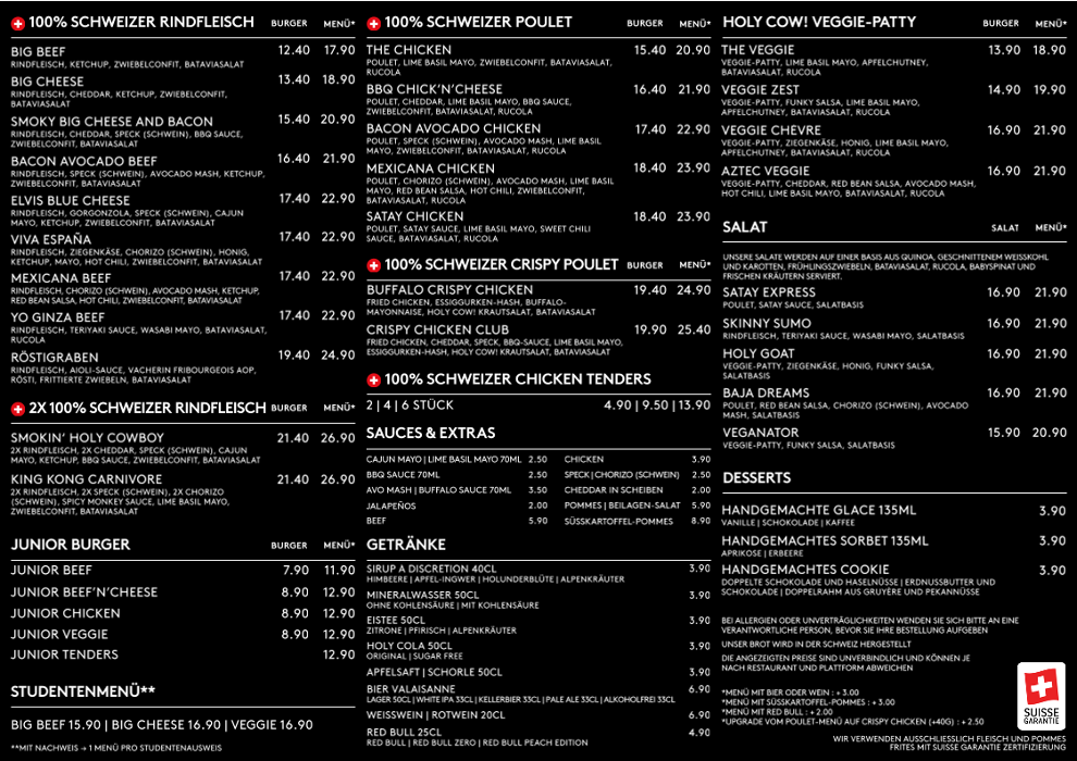 Holy Cow! Gourmet Burger Co. ZÜRICH FLUGHAFEN, Flughafenstrasse in Kloten