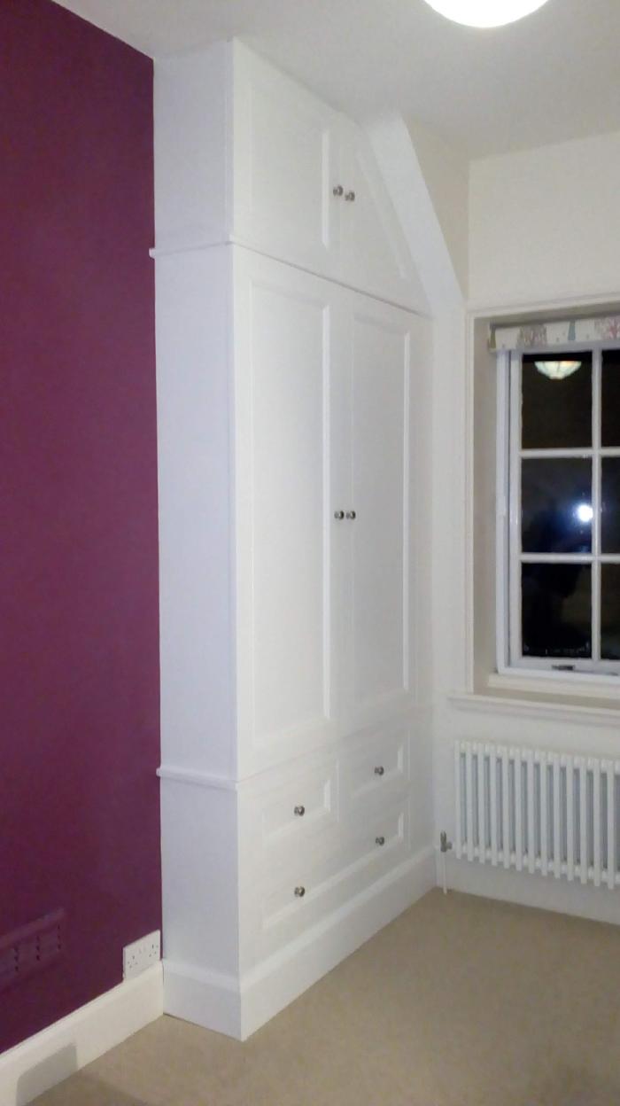 Fitted painted wardrobe