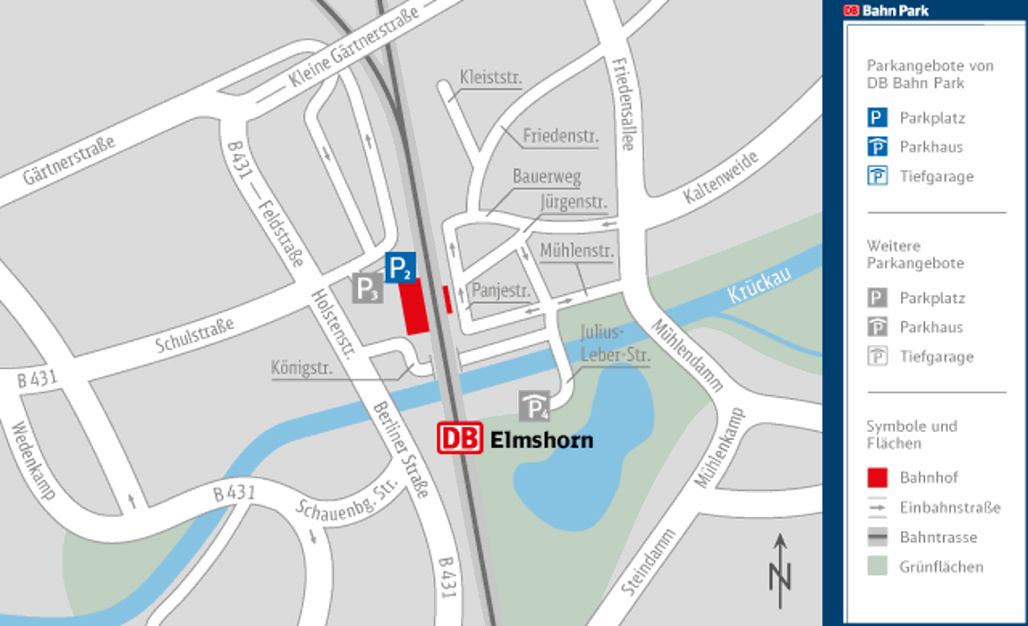 DB BahnPark Parkplatz Schulstraße P2, Schulstraße in Elmshorn