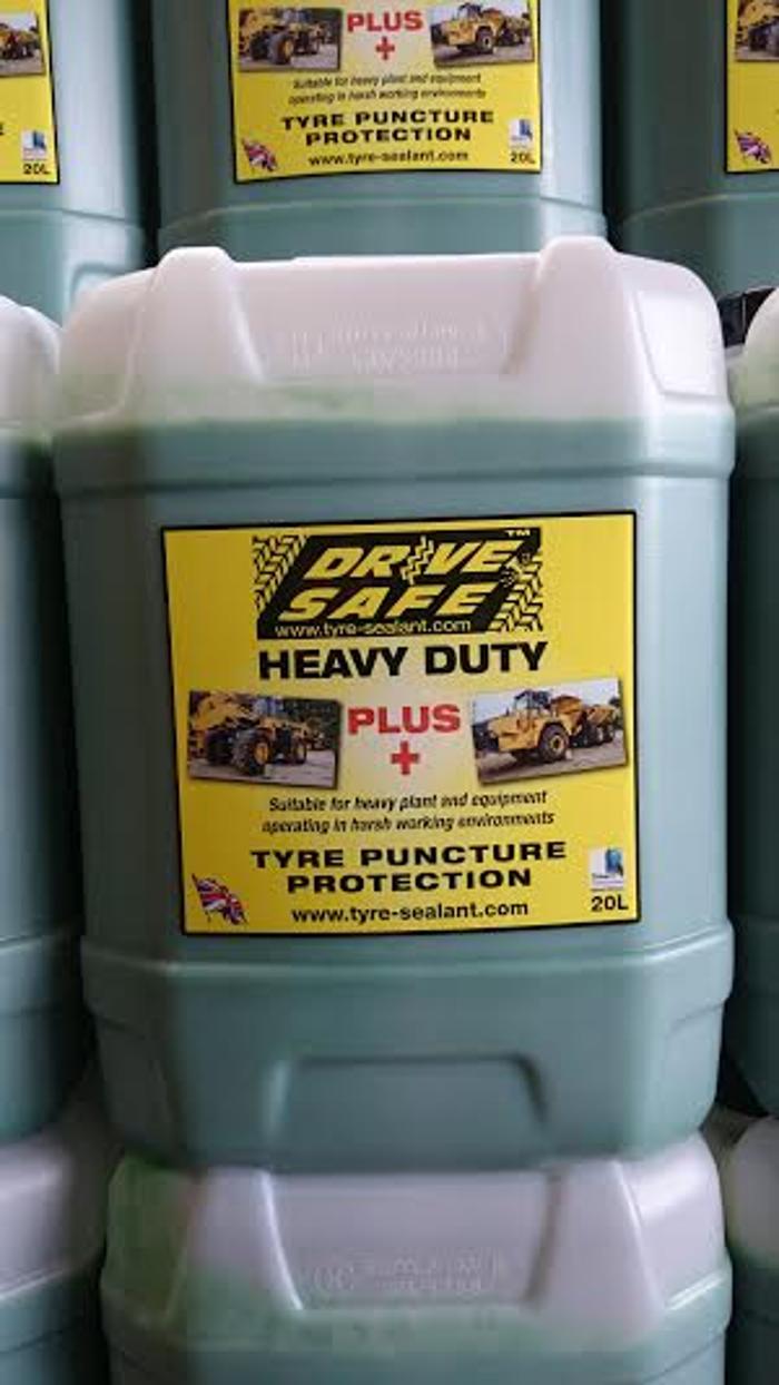 Drivesafe heavy-duty PLUS+ tyre sealant designed for on & off-road applications offering tyre puncture protection