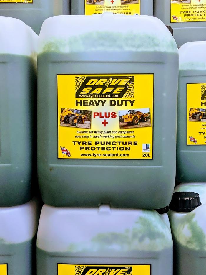 Drivesafe heavy-duty PLUS+ tyre sealant designed for on & off-road applications offering tyre puncture protection