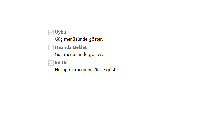 bilgisayarı kapatmak, uyku modu, hazırda beklet