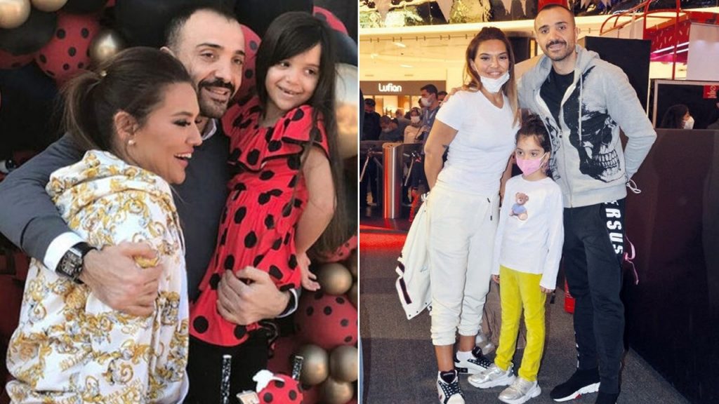 Demet Akalın ve Okan Kurt kızlarını sergiye götürdü