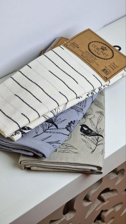 Комплекти рушників CORONET HOME  Birds (Сірий, 40х60 -2шт.)