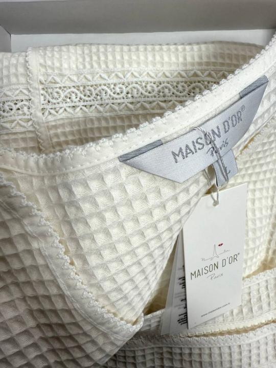 Халат з мереживом Maison D'or LOUISA (Кремовий)
