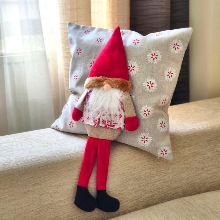 Подушка новорічна (Беж гном-іграшка , 40х40)