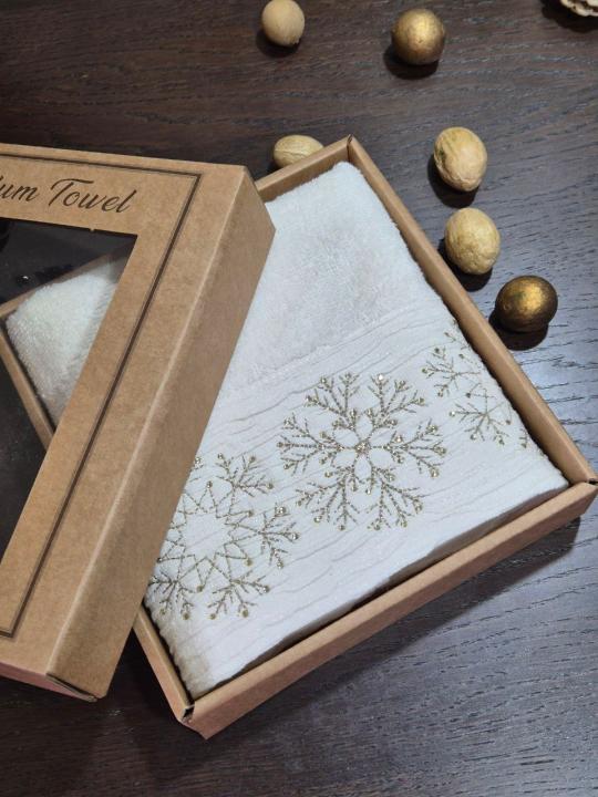 Рушник новорічни (Сніжинка, 50х80 - 1шт)