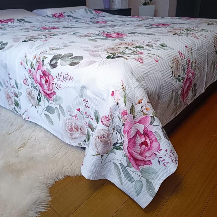 Покривало вафельне Спокуса Сну (Рожева троянда, 230х240)