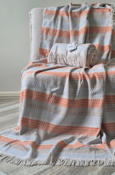Плед котоновий C&Z BOHO (Теракотовий, 200х230)