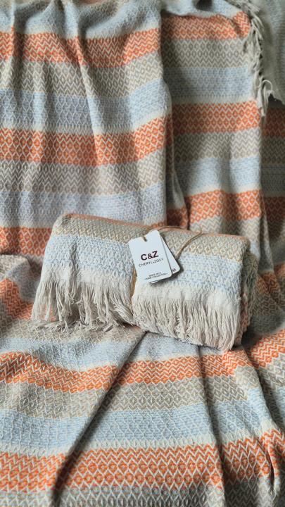 Плед котоновий C&Z BOHO (Теракотовий, 200х230)