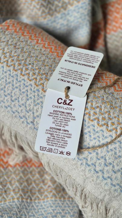 Плед котоновий C&Z BOHO (Теракотовий, 200х230)